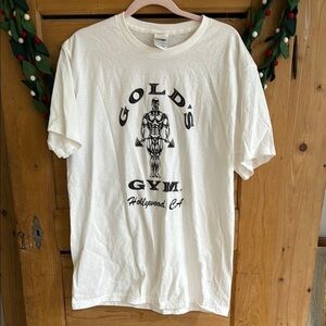 Fruit of the Loom Golds Gym Hollywood White Graphic Tee large